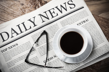 newspaper and coffee