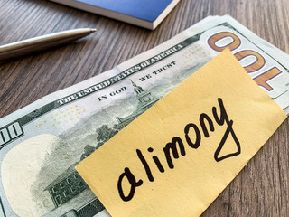 money and note that says alimony